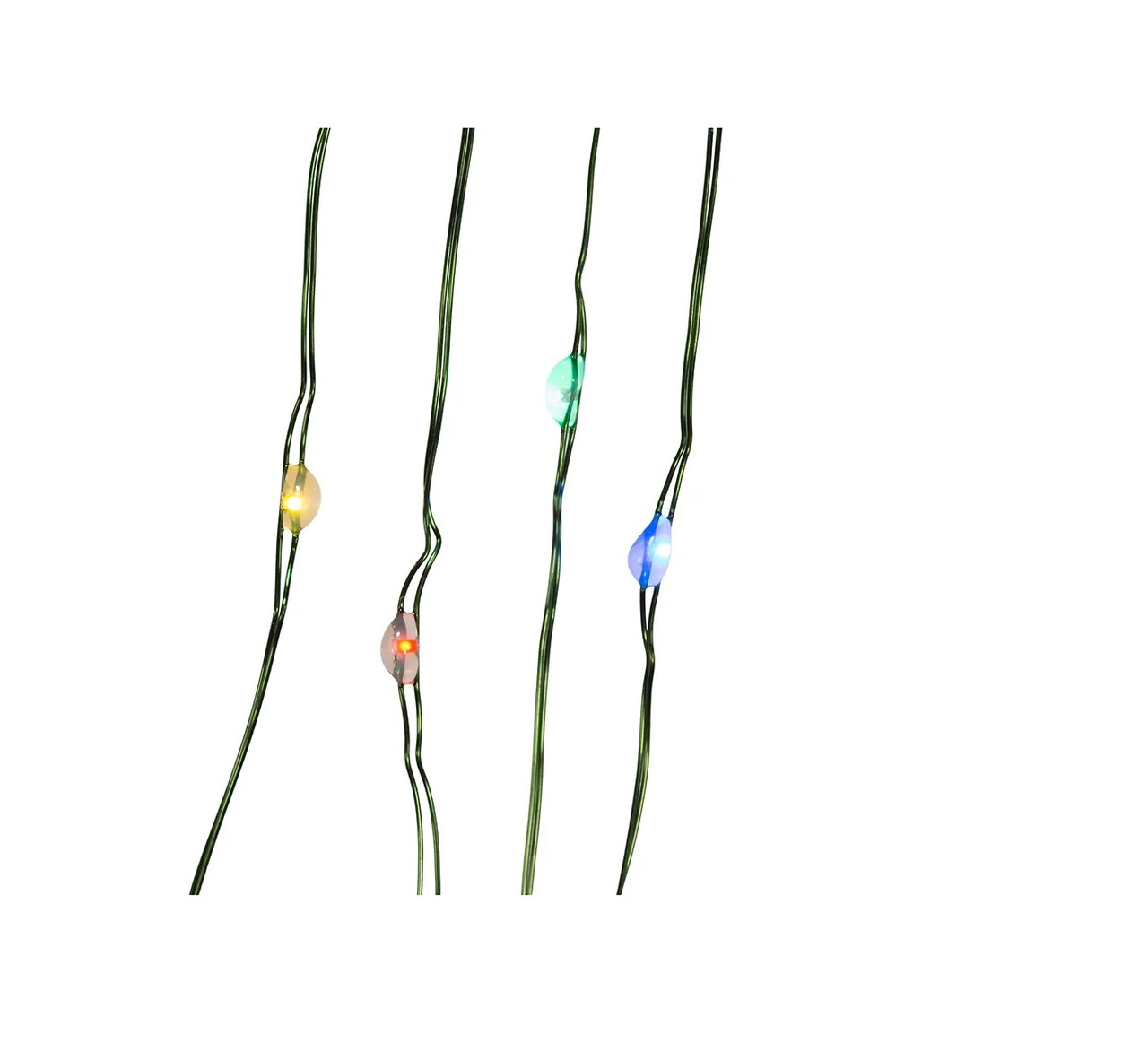 KSA Pack of 24 Battery Operated 25-Count Multicolor Twinkle LED Fairy Lights, 10 ft Green Wire